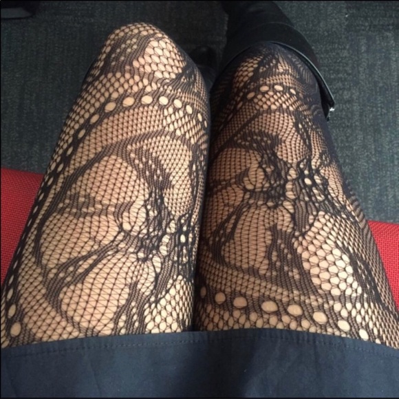 Floral Patterned Sheer Pantyhose black - Picture 7 of 7
